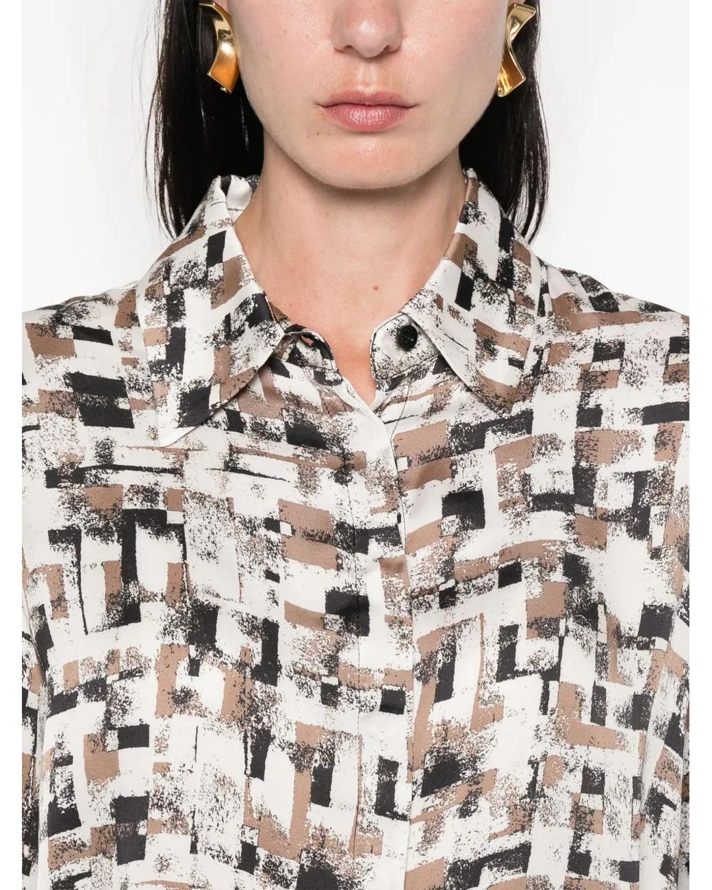 Liu Jo White Geometric-Print Shirt