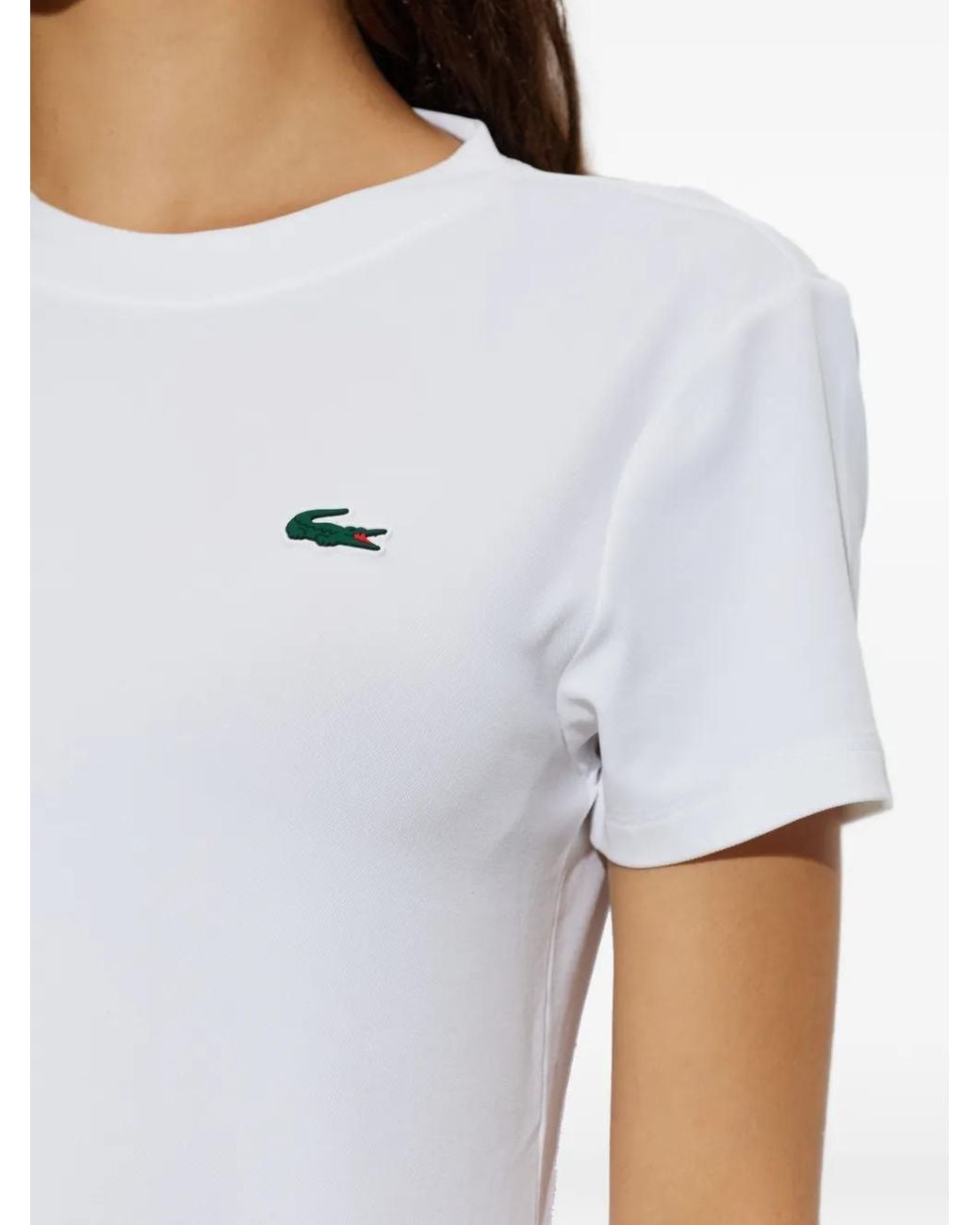 Lacoste White Logo-Patch T-Shirt