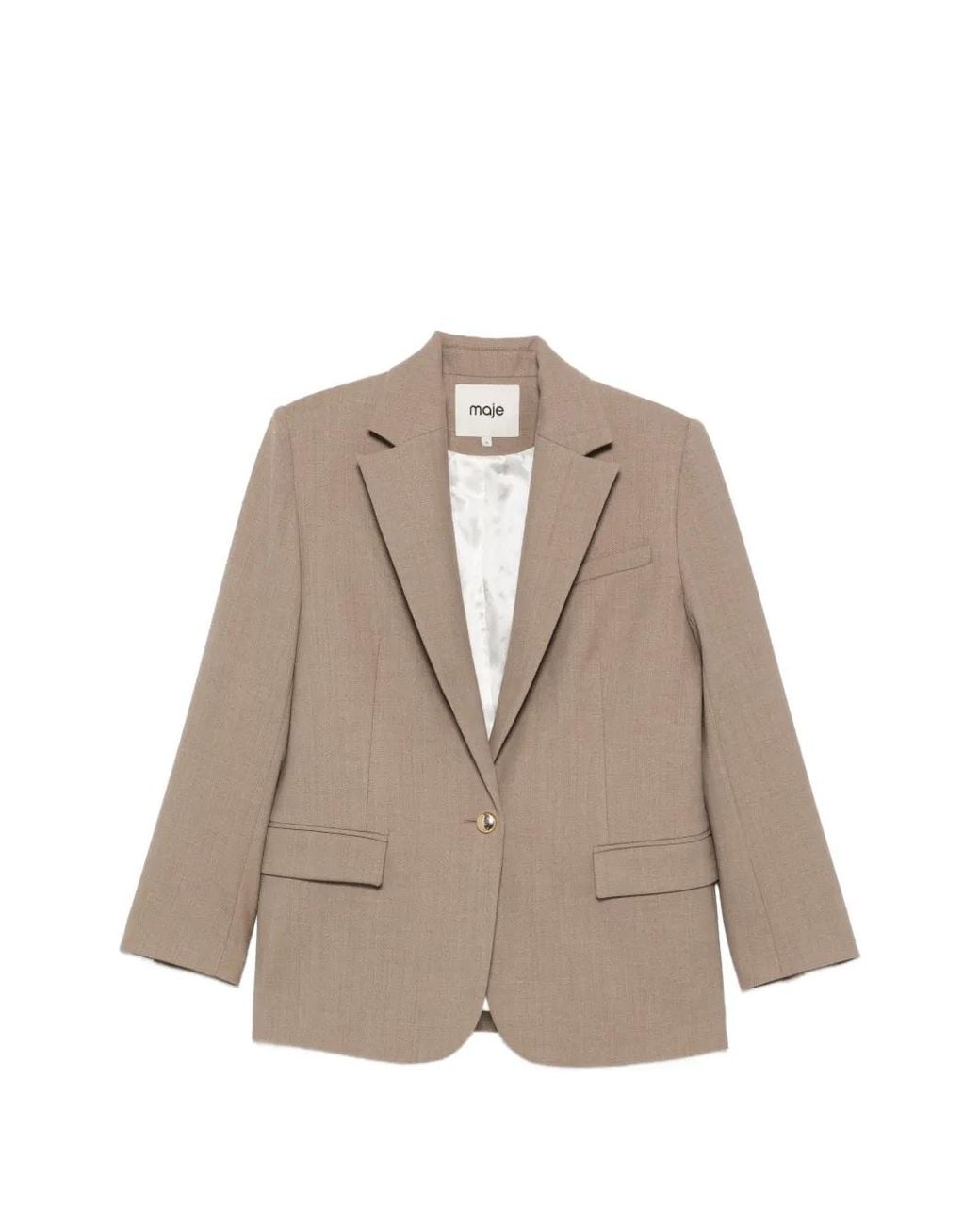 Maje Natural Single-Breasted Blazer