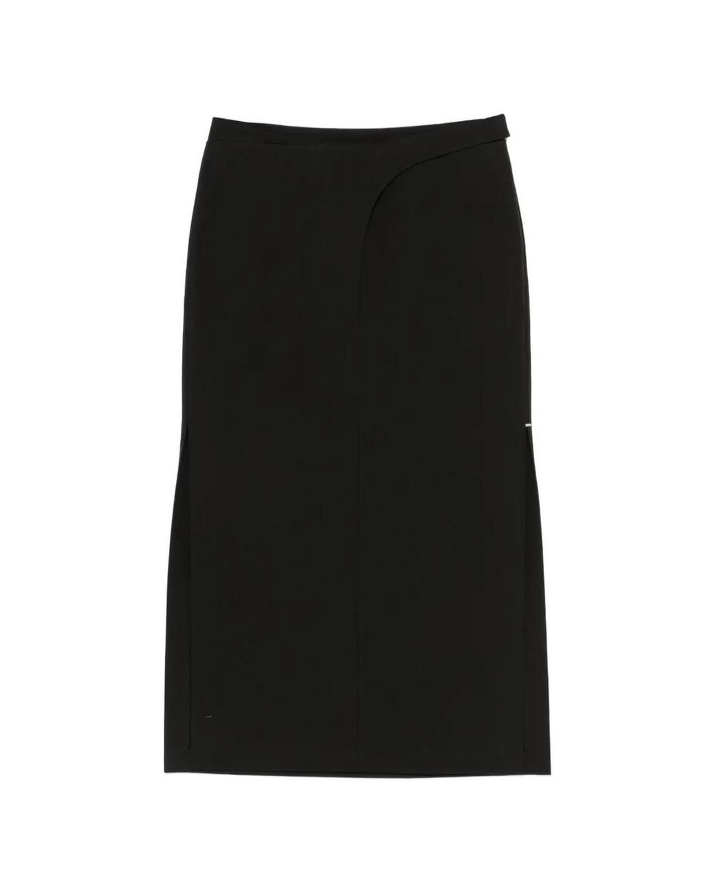 Sportmax Spsvelo Midi-Rok Met Split in het Black