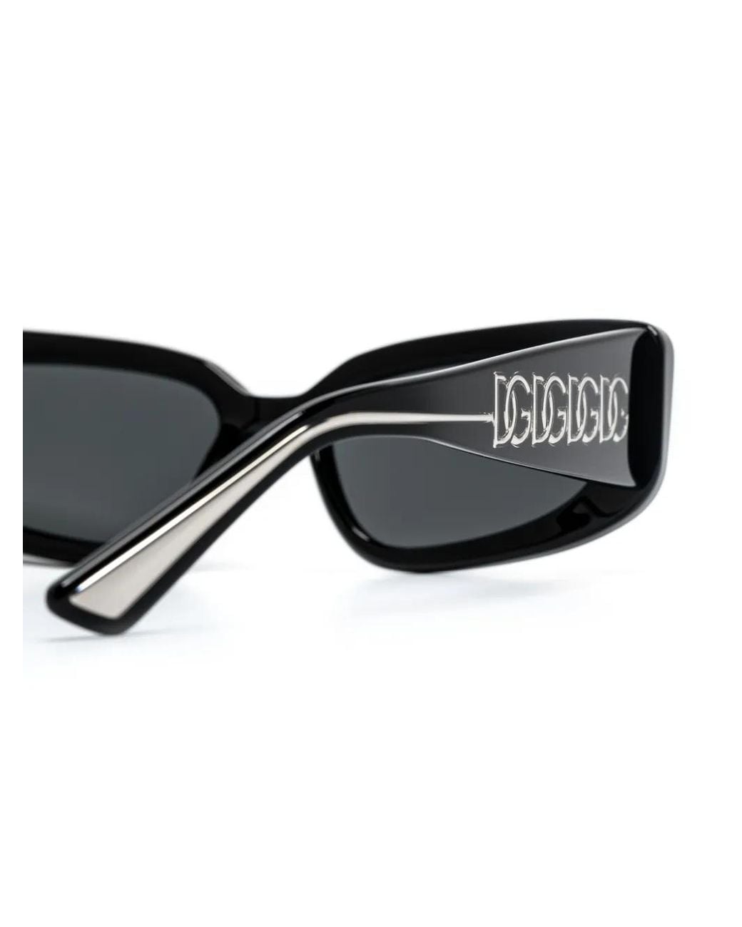 Dolce & Gabbana Black Dna Rectangle-Frame Sunglasses