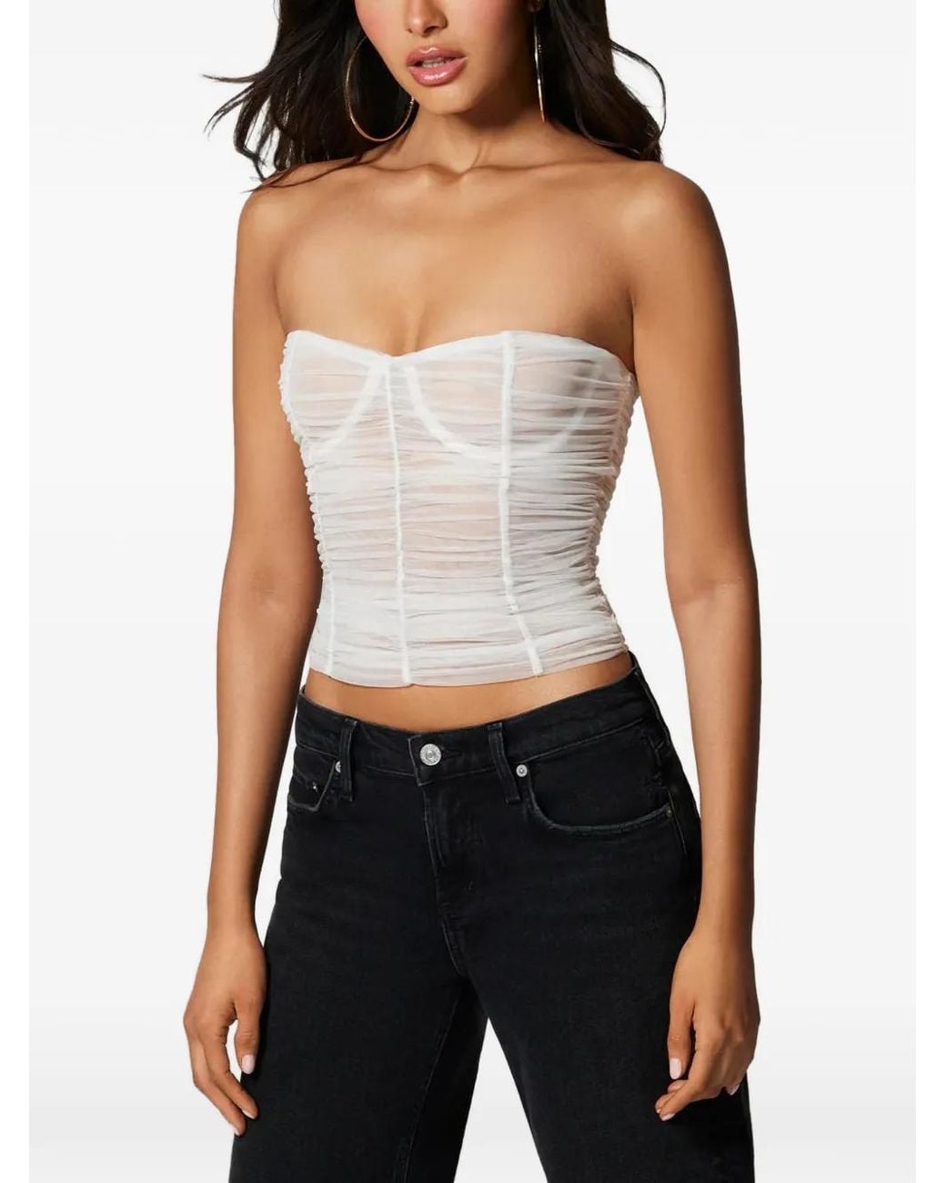 Kiki de Montparnasse Black Ruched Corset Top
