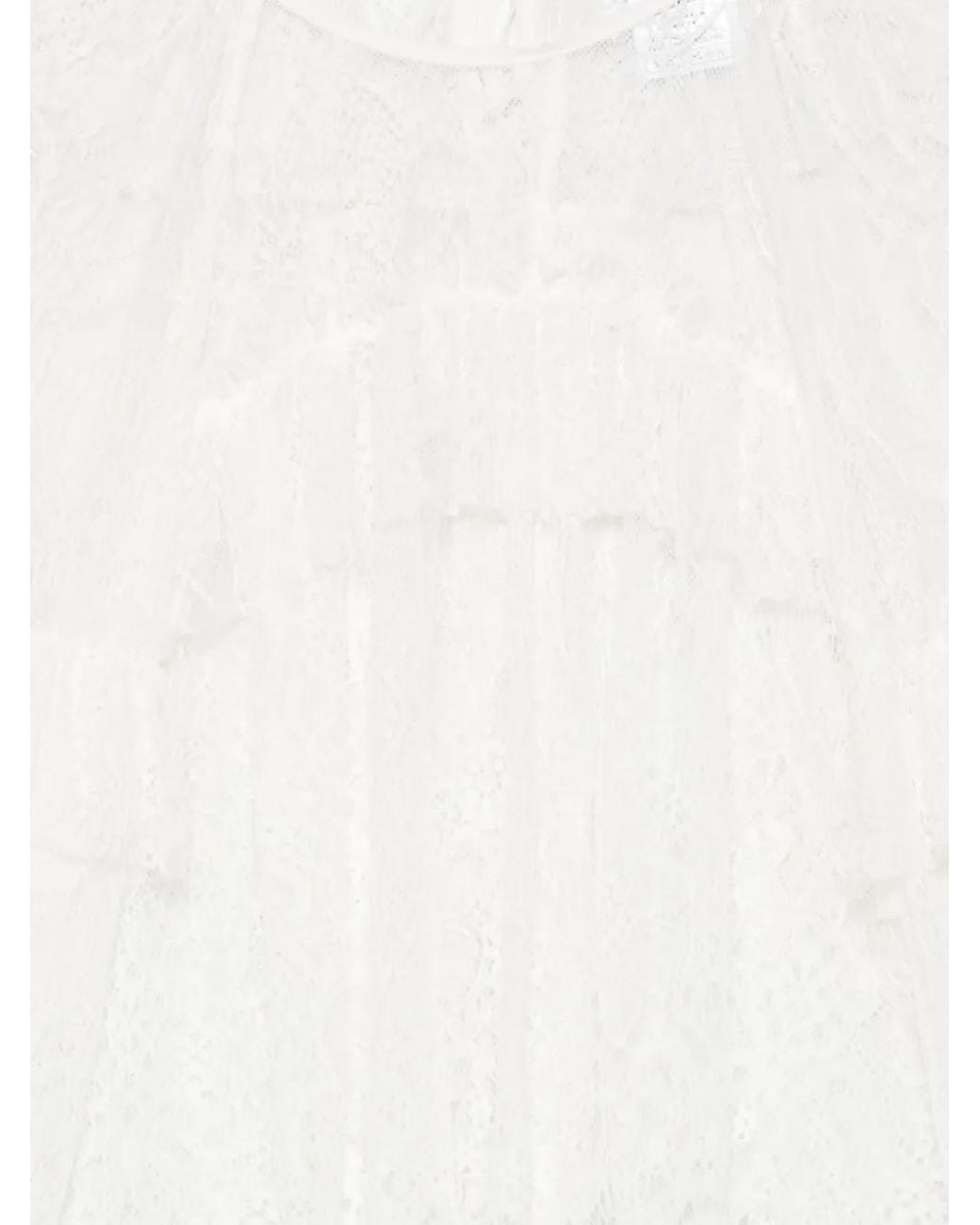 Ba&sh White Clavio Ruffled Lace Blouse