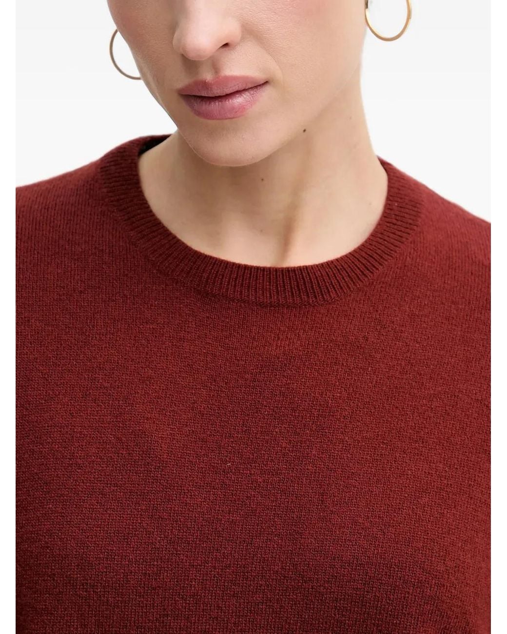 Sisley Red Drop-Shoulder Crew-Neck Sweater