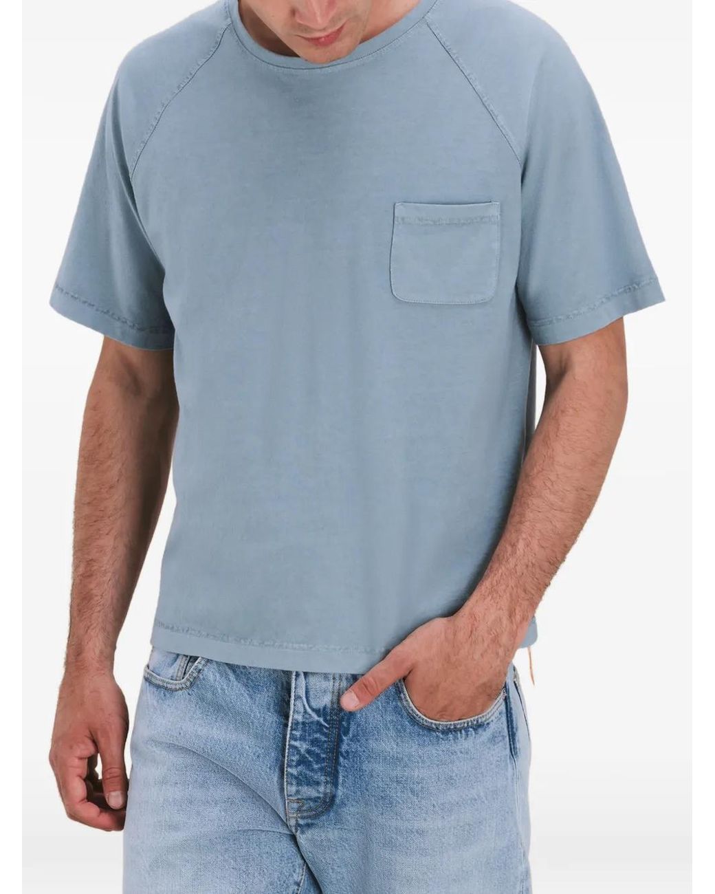 Fortela Blue T-Shirt À Poche Raglan for men