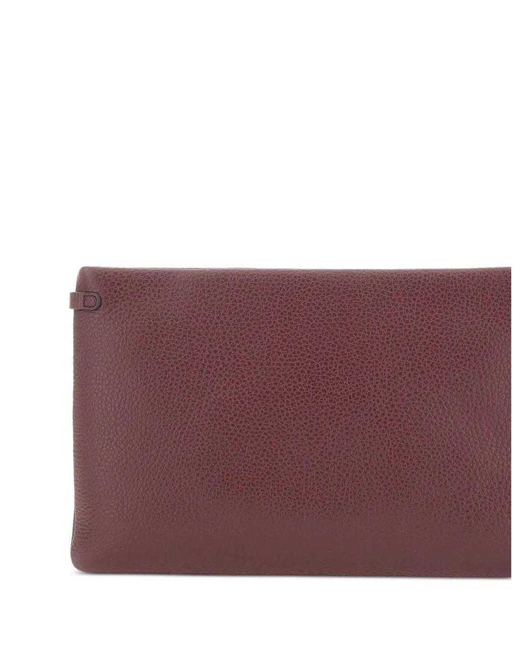 Gianni Chiarini Purple Hermy Hammered Leather Clutch Bag