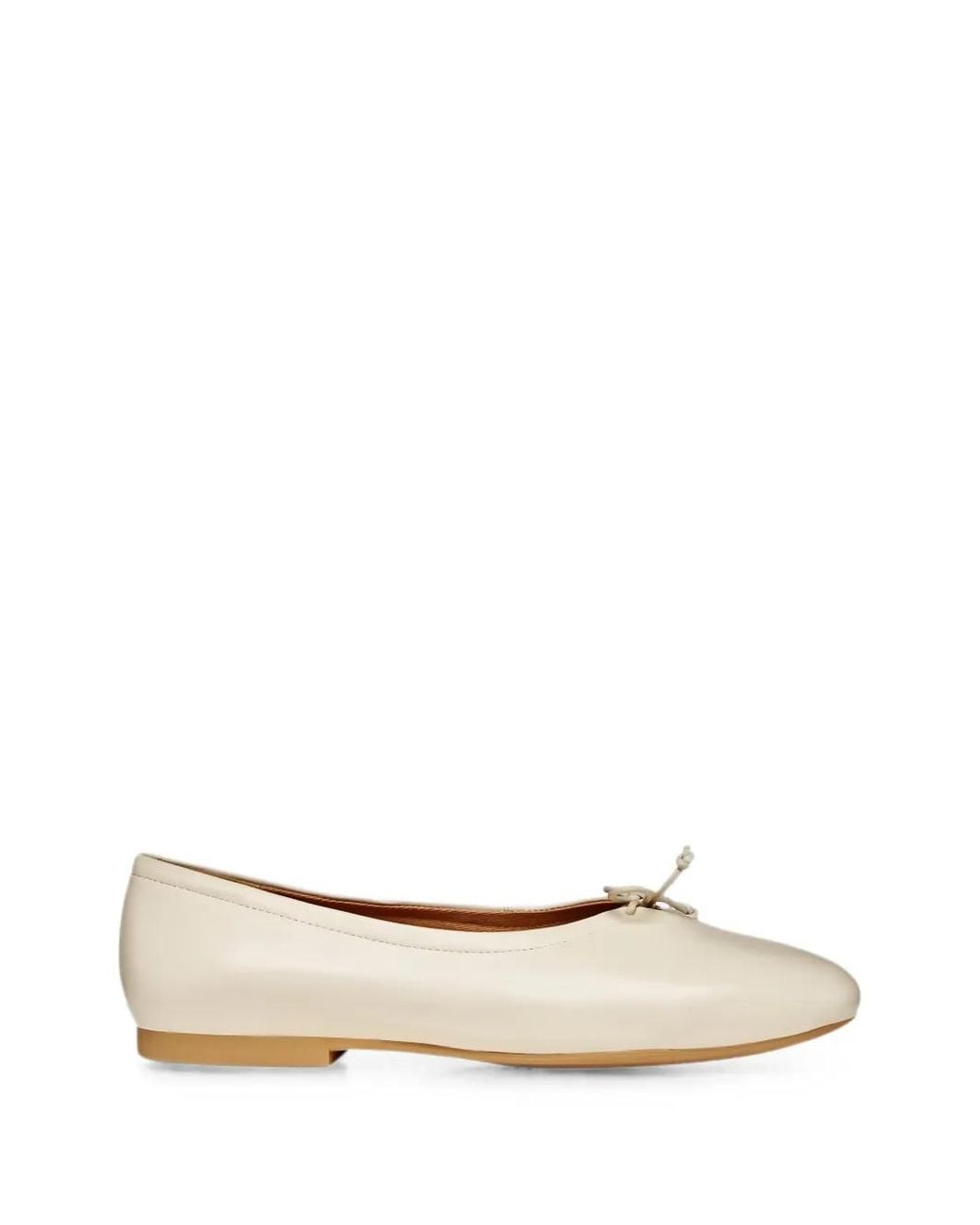 Geox White Palmaria Bow-Detail Ballet Flats