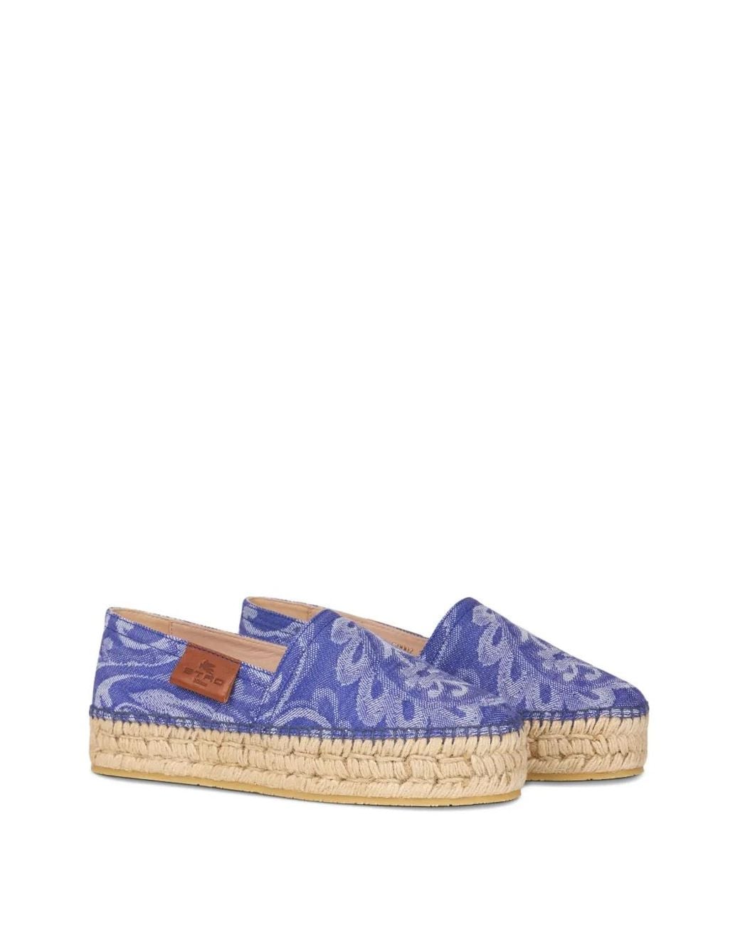 Etro Blue Patterned-Jacquard Espadrilles