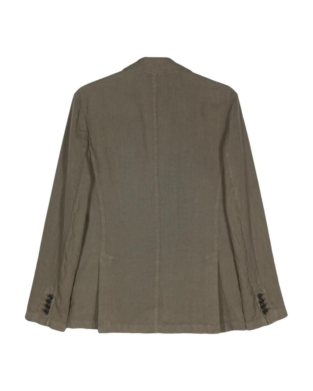Altea Green Single-Breasted Linen Blazer for men