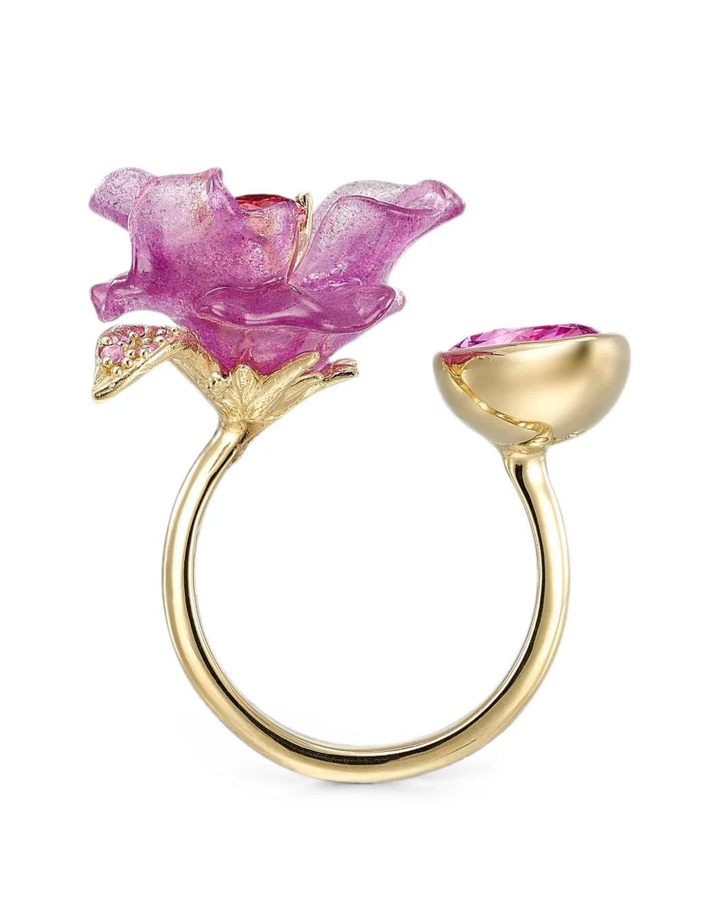 Anabela Chan Pink Bague Potato Petunia Sertie De Saphirs