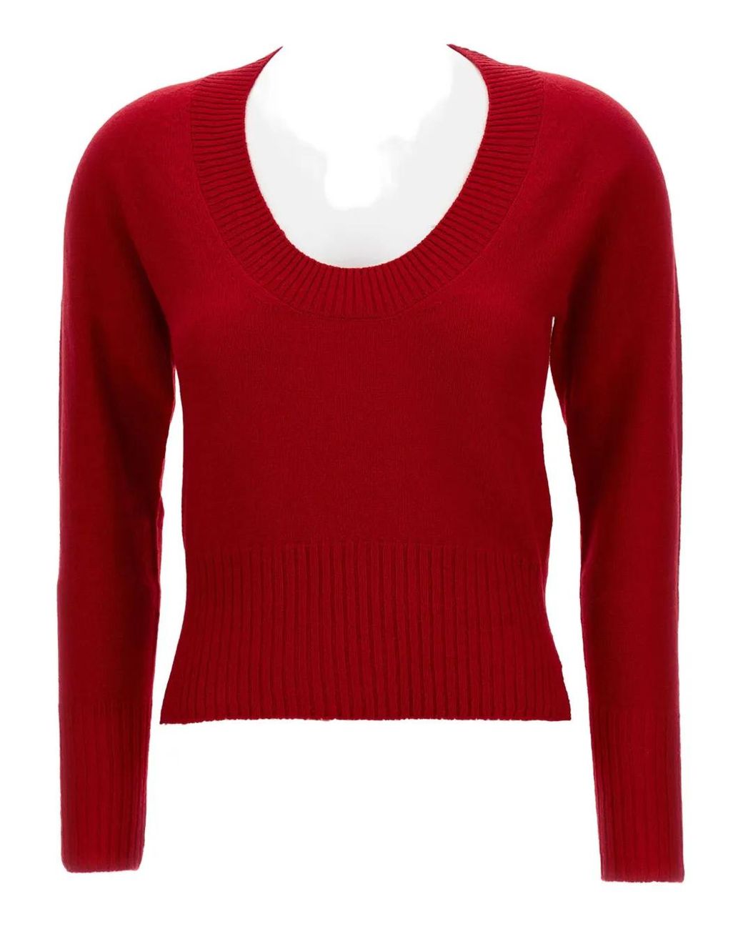 Simone Rocha Red Scoop-Neck Cashmere Sweater