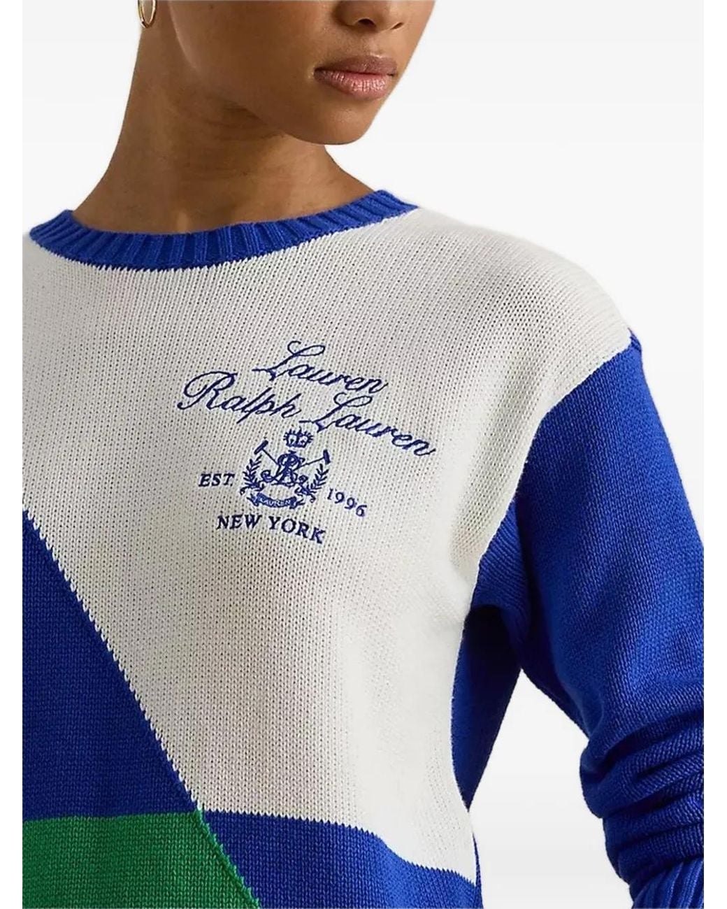 Ralph Block Ralph Lauren Colour-Block Logo Sweater in Blue | Lyst UK