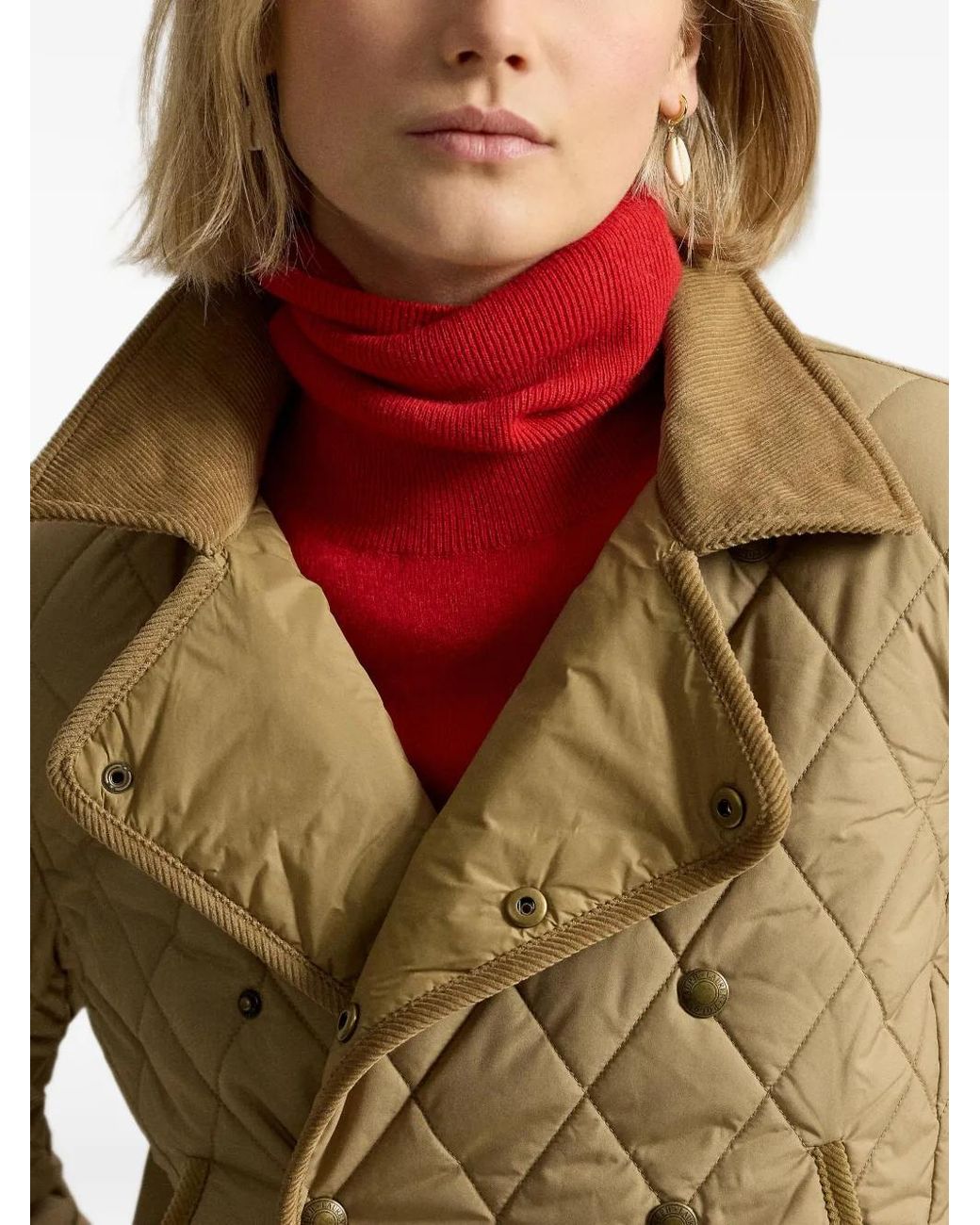 Polo Ralph Lauren Metallic Quilted Double-Breasted Jacket