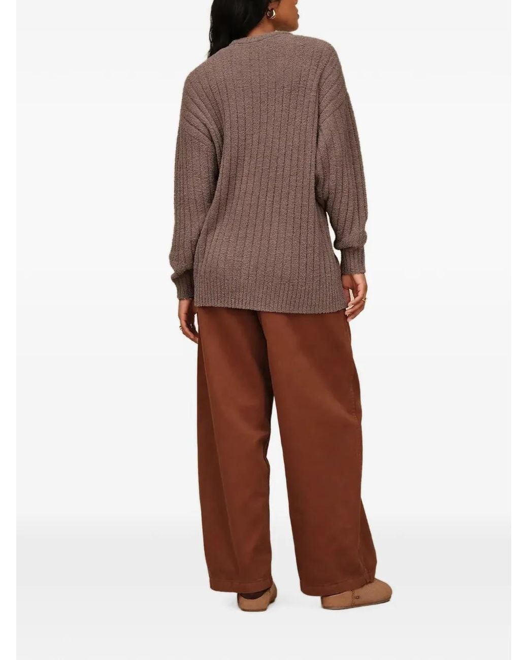 Ugg Brown Gerippter Strickpullover