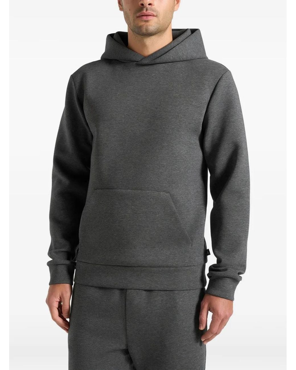 Manière De Voir Gray Js007 Neoprene Minimal Regular-Fit Hoodie for men