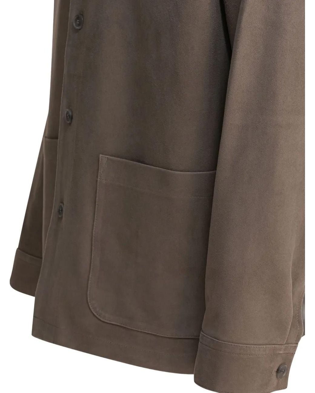 Vince Brown Button-Down Patch-Pocket Jacket for men