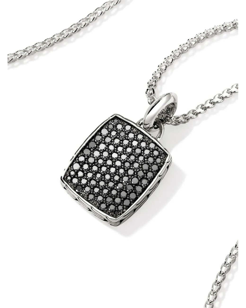 John Hardy Metallic Sterling Tag Sapphire Necklace for men