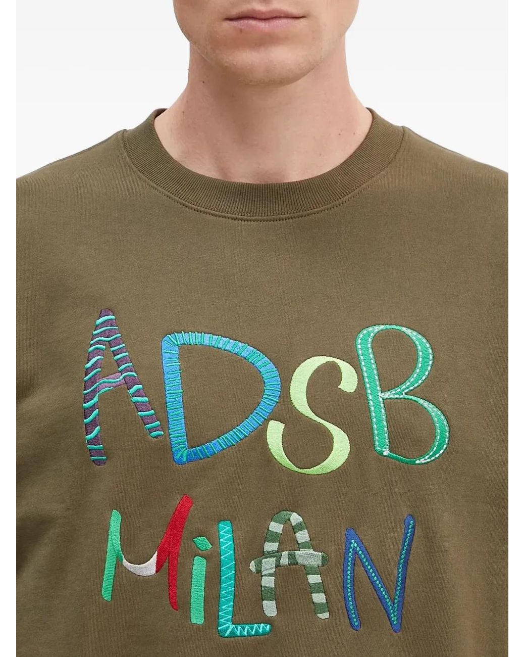 ANDERSSON BELL Green Embroidered Cotton Sweatshirt
