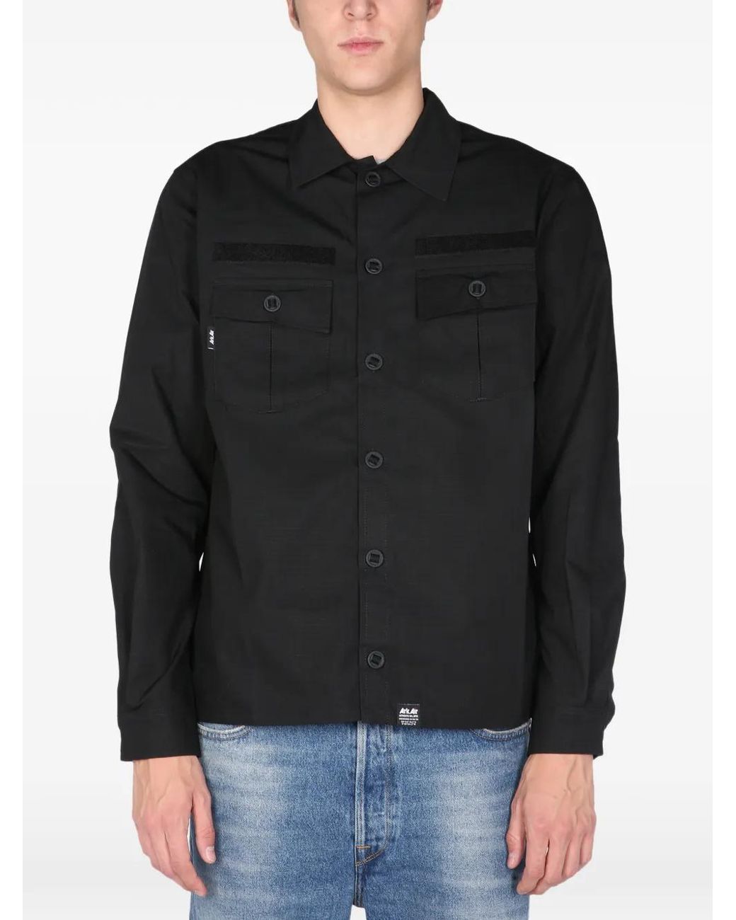 ArkAir Black Pocket Buttoned Shirt for men