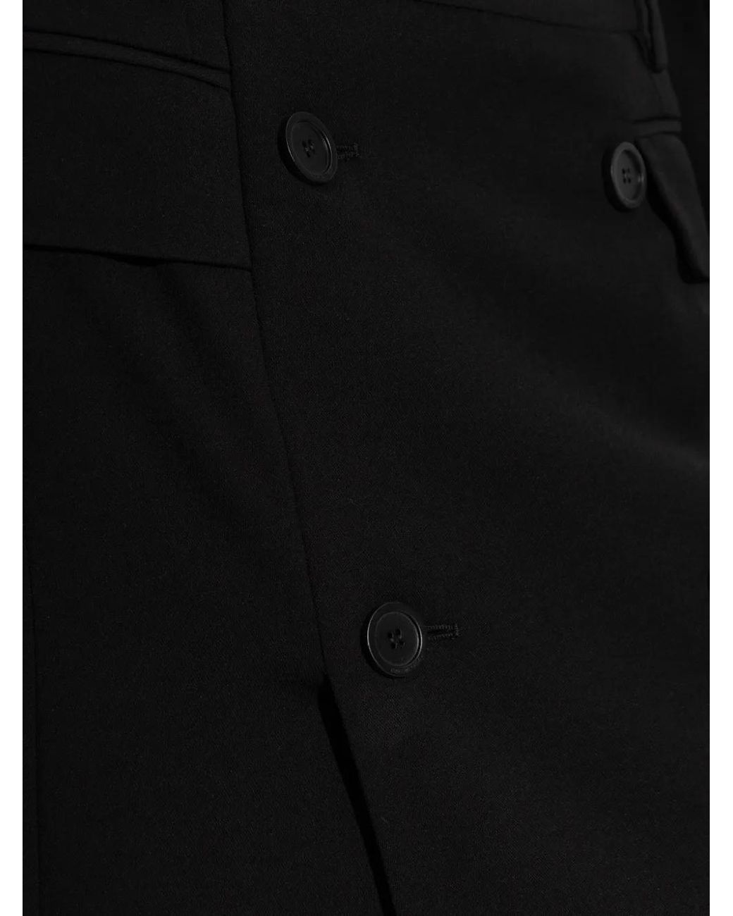 Balenciaga Black Double-Breasted Split Skirt