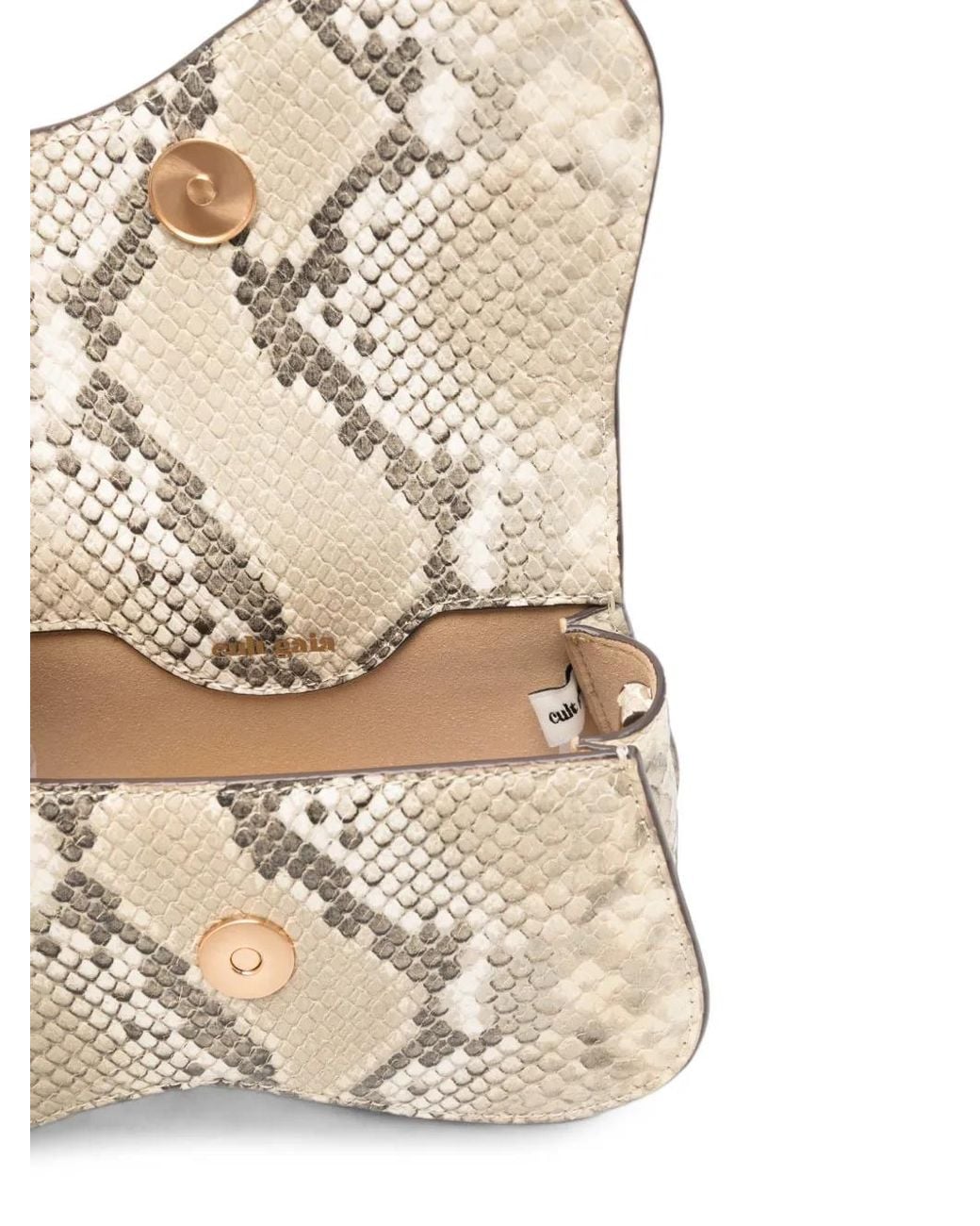 Cult Gaia White Mini Kazia Snake-Effect Leather Tote Bag
