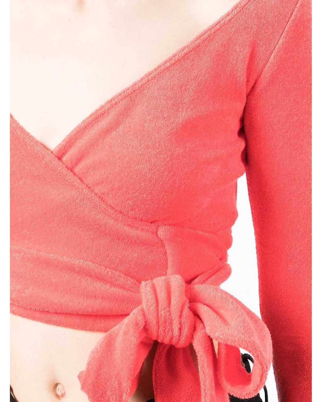 Maisie Wilen Red Dramady Tie-Fastened Top