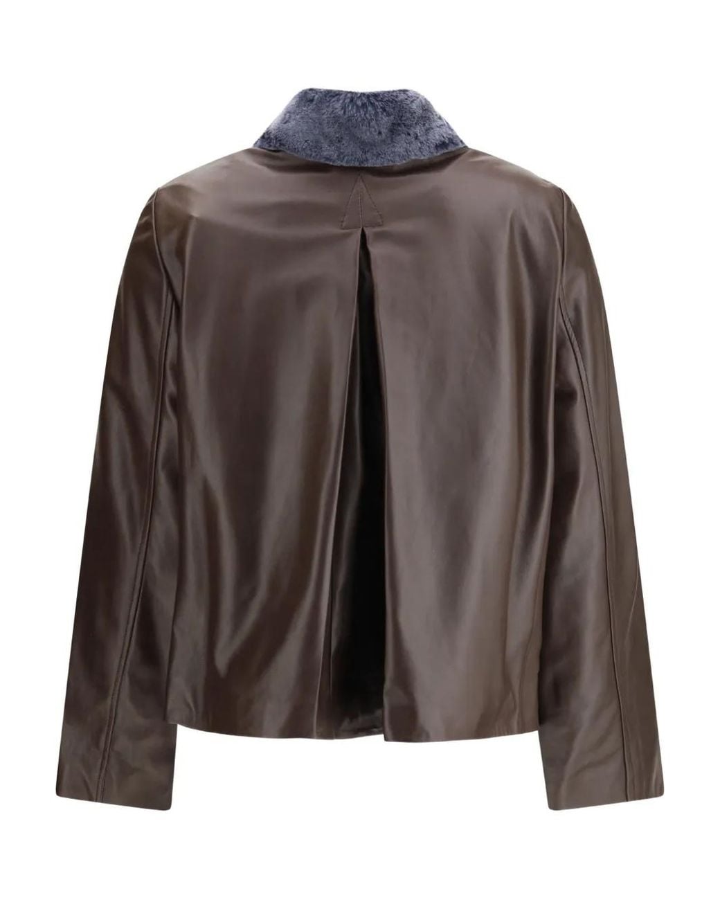 Marni Brown Shearling-Collar Jacket