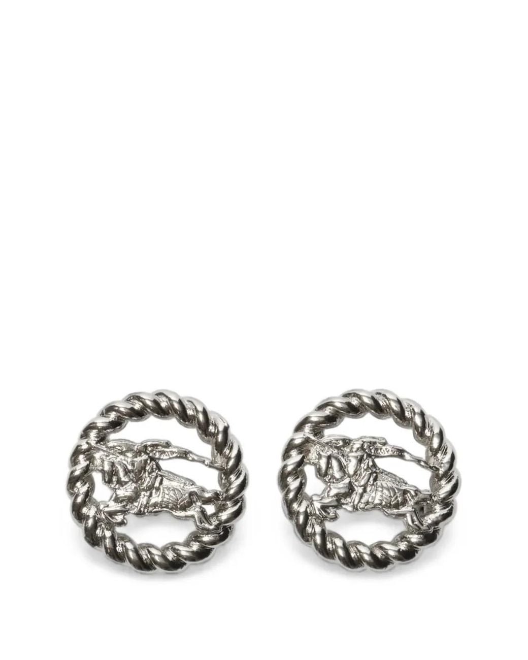 Burberry White Knight Stud Earrings
