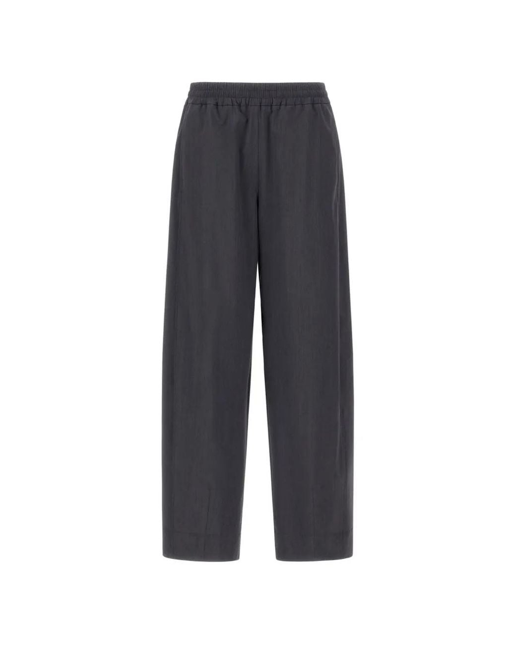 Herno Blue Wool Polyamide Polyester Elasticated-Waist Cropped Trousers