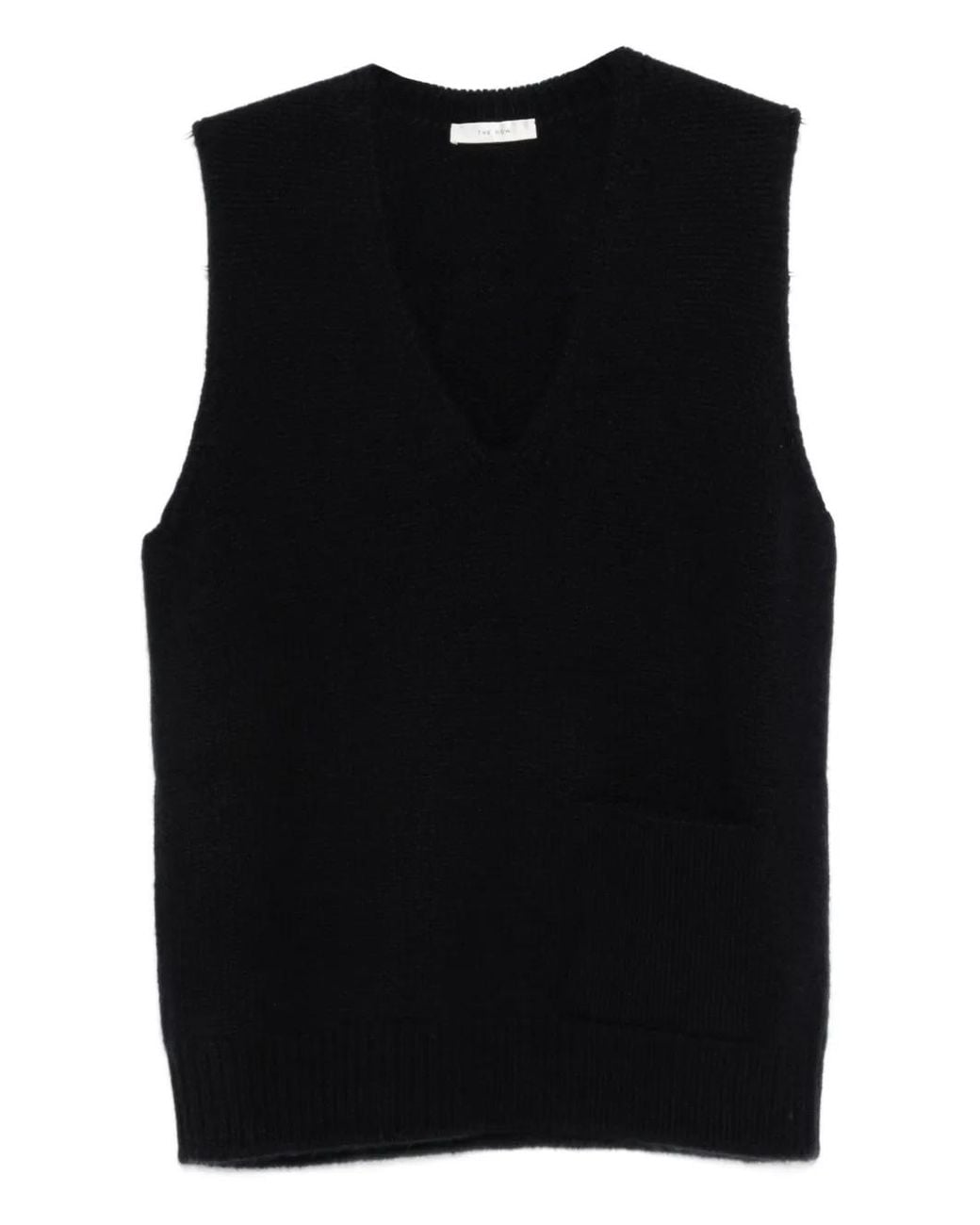 The Row Black Marte Ribbed-Knit Vest