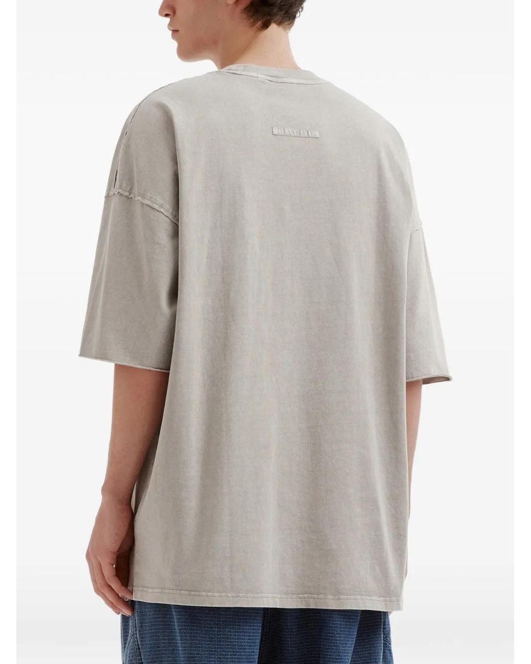 FIVE CM Gray Panelled Raw-Cut T-Shirt for men