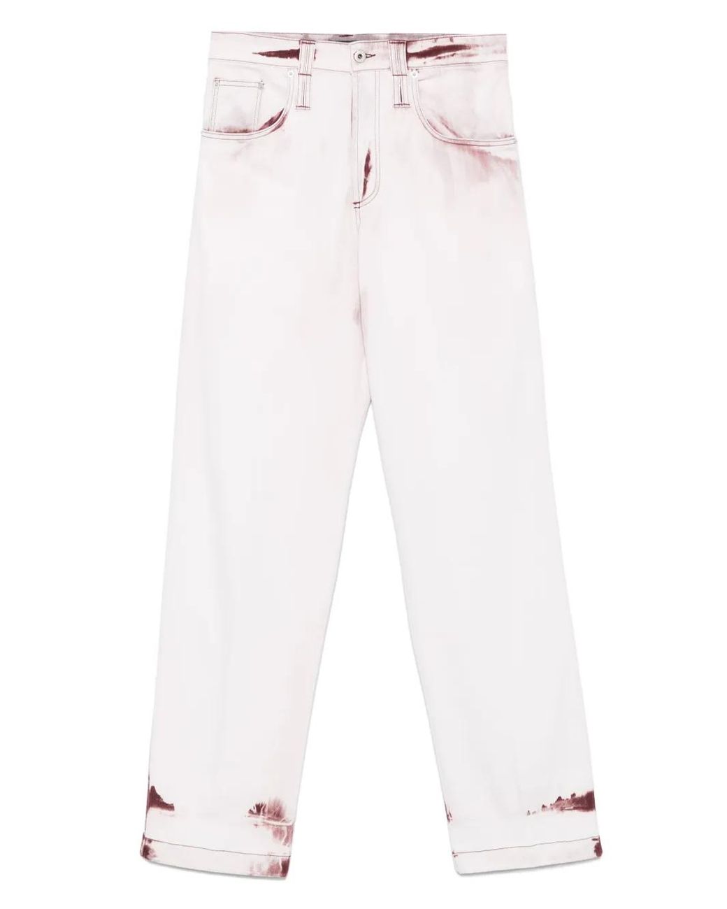 FEDERICO CINA White Bleached-Effect Trousers