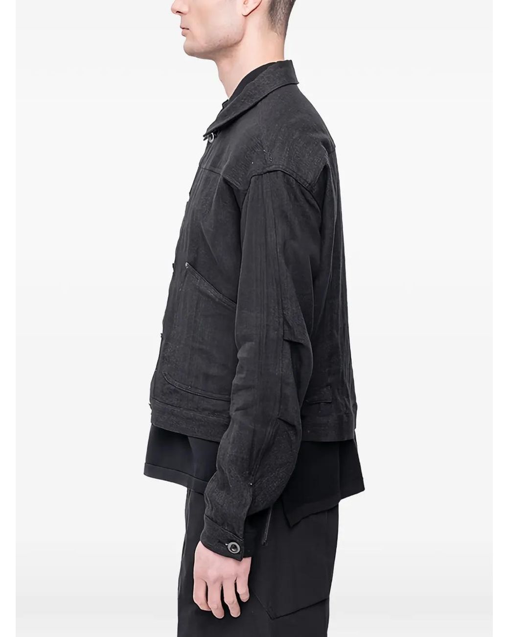 The Viridi-anne Gray Herringbone-Pattern Jacket for men