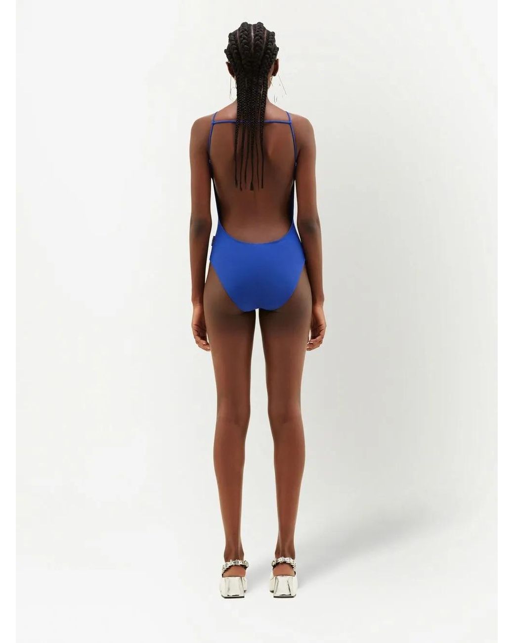 Courreges Blue Reedition Logo Swimsuit