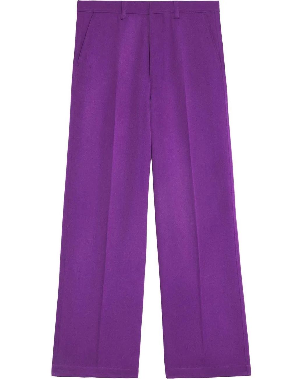 AMI Purple Wide-Leg Tailored Trousers