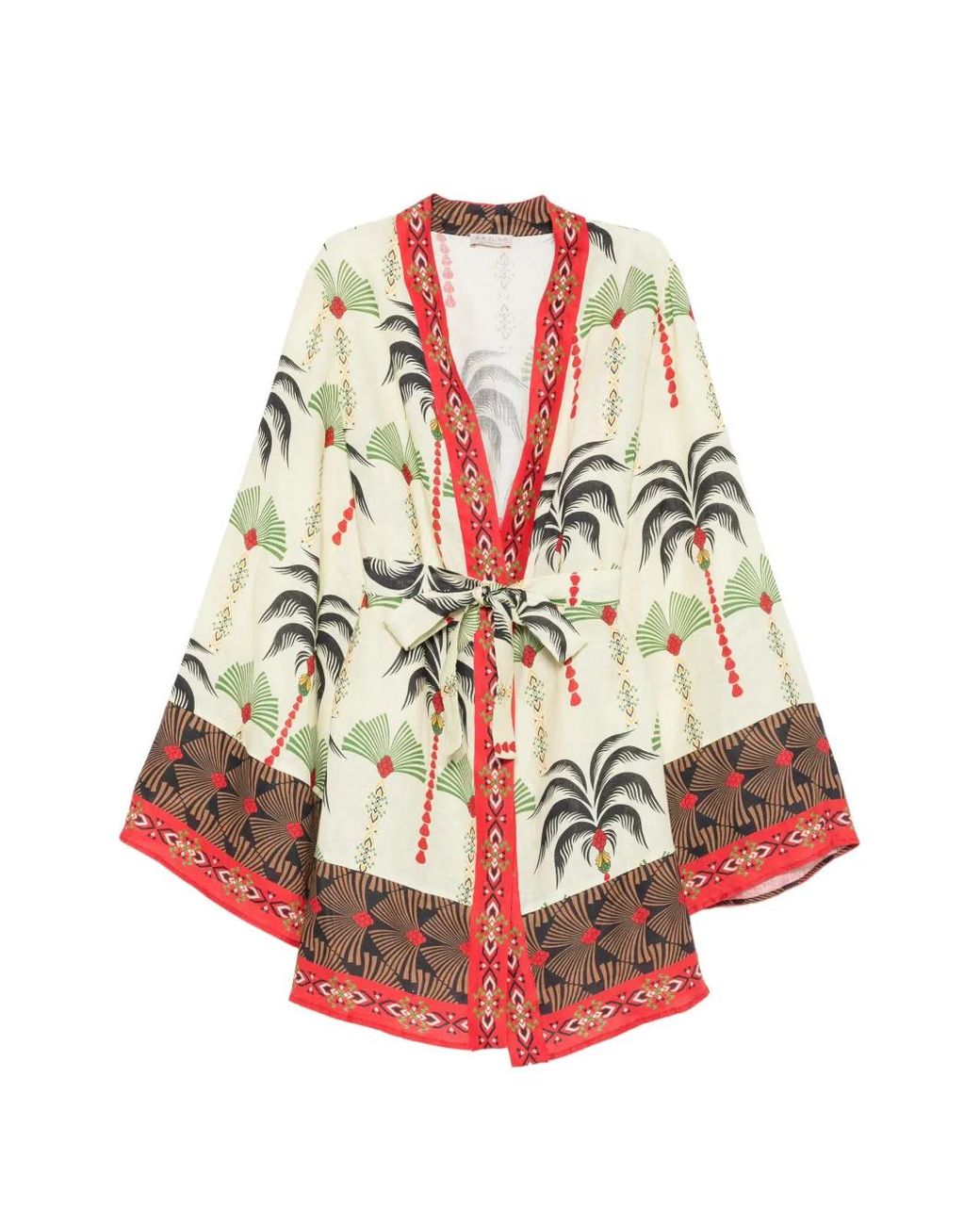 Anjuna White Palm-Print Beach Cover-Up