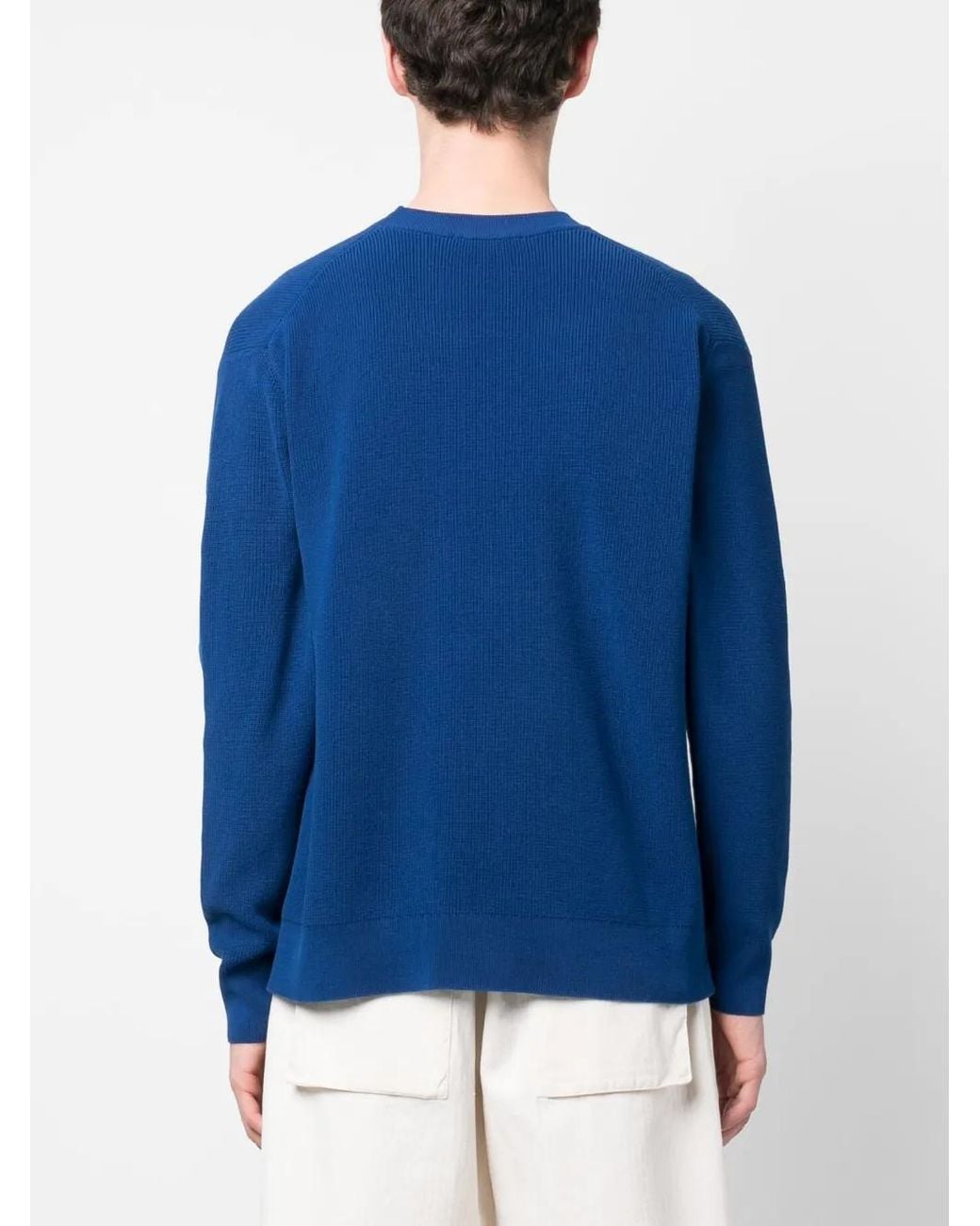 Maison Kitsuné Strickpullover Mit Logo-Patch in Blue für Herren