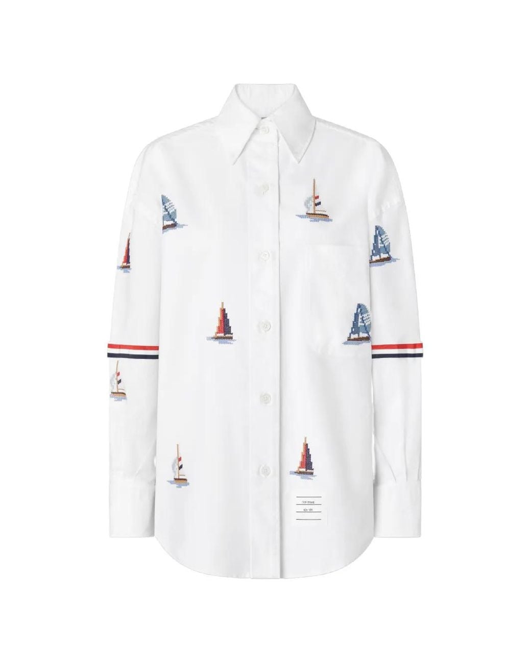 Thom Browne White Chemise Sailboat