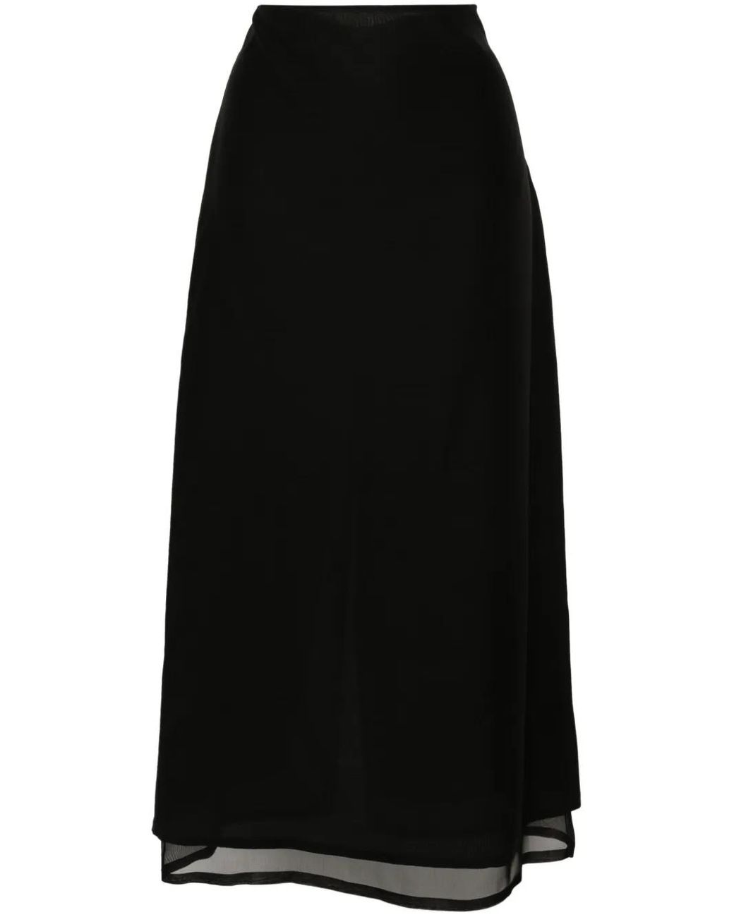 Fabiana Filippi Black Organza Maxi Skirt