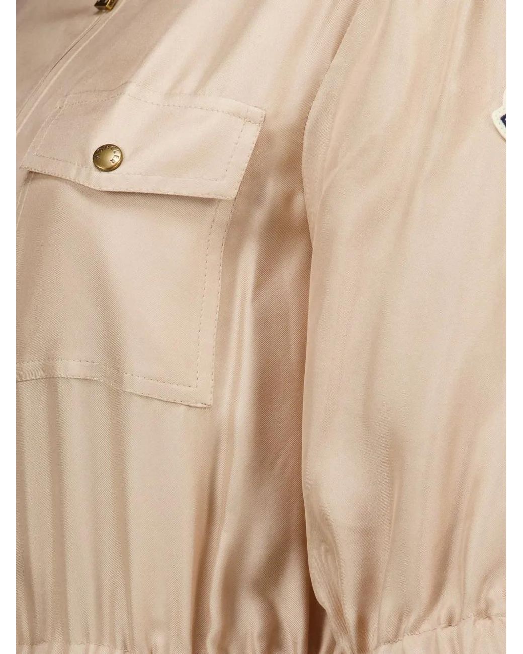 Moncler Natural Silk Twill Mini Shirt Dress