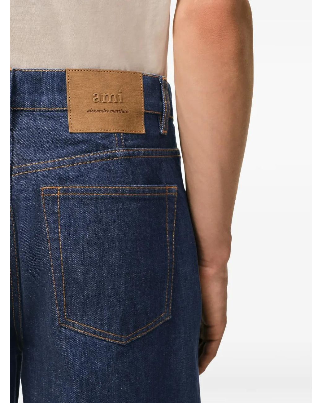 AMI Blue Loose Bermuda Shorts for men