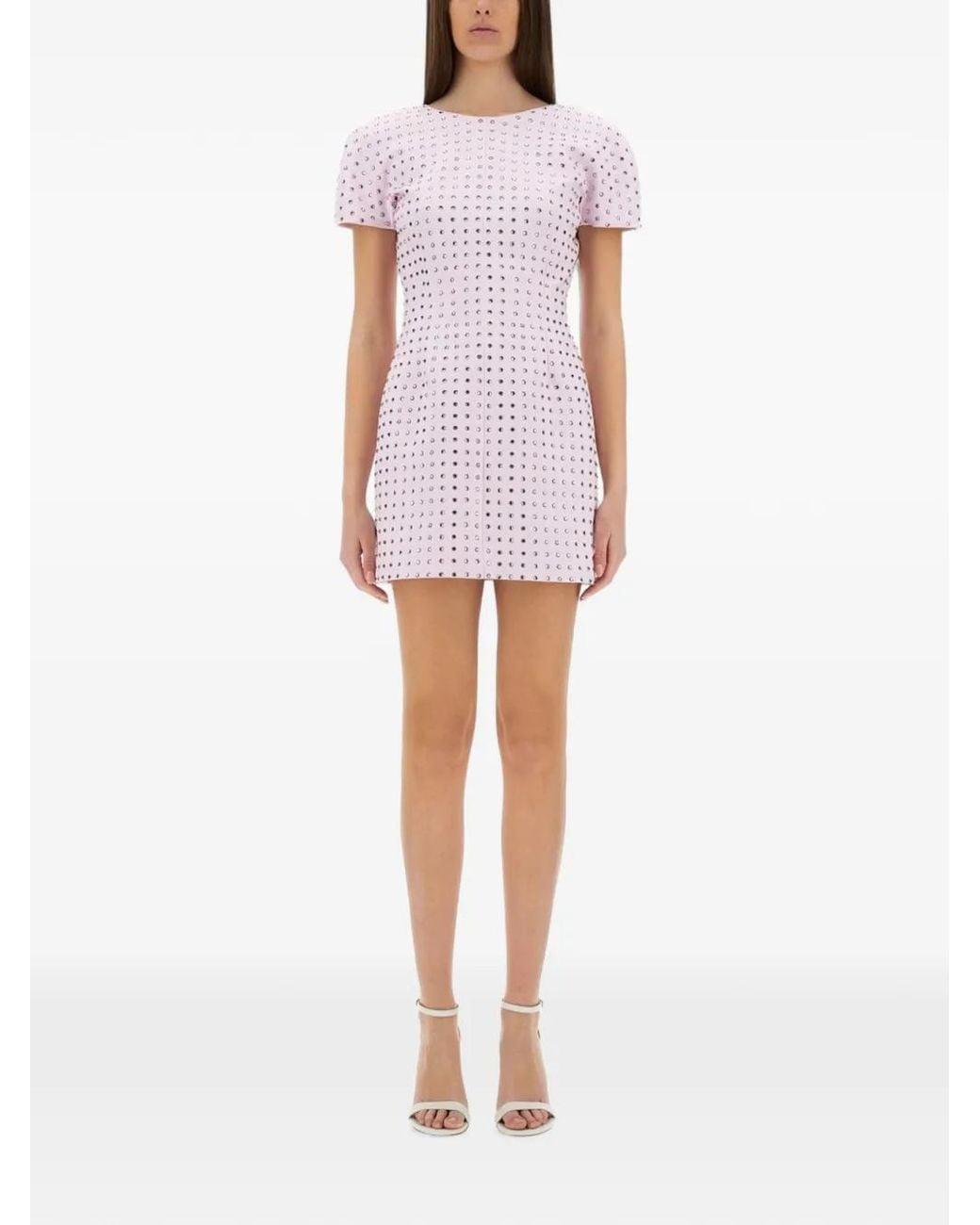 Sportmax White Rhinestone-Embellished Mini Dress