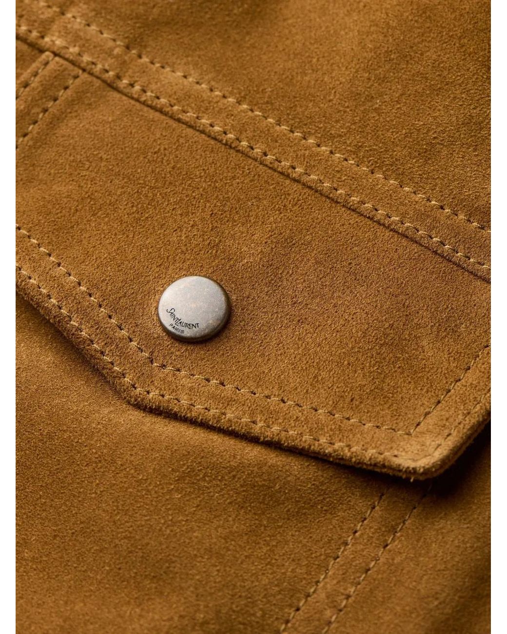 Saint Laurent Brown Leather Jacket for men