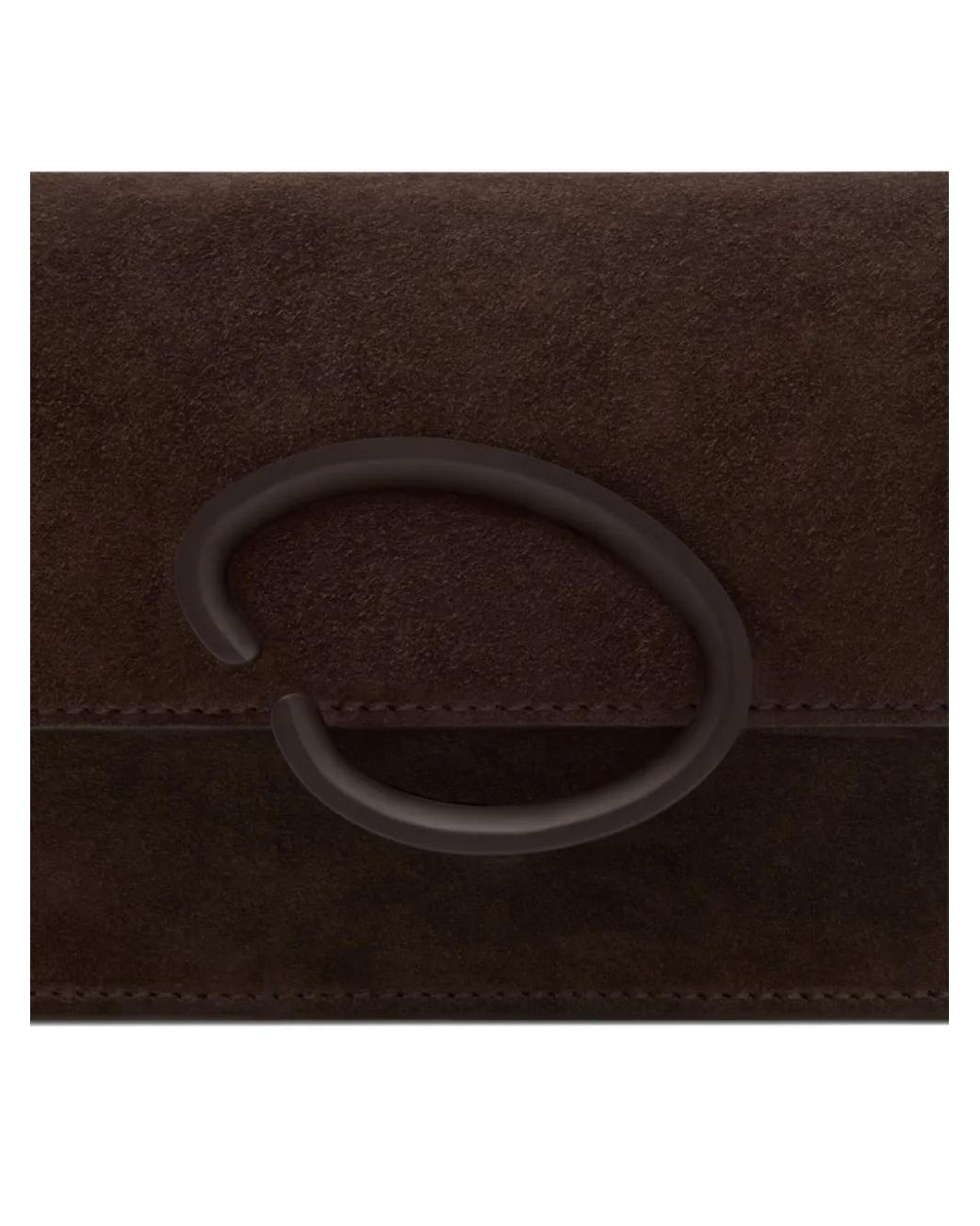 Oscar de la Renta Brown O Pochette Chain Shoulder Bag