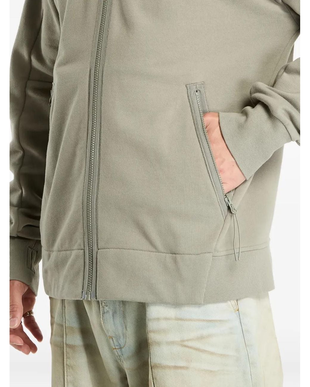 C P Company Gray Full-Zip Cotton Hoodie for men