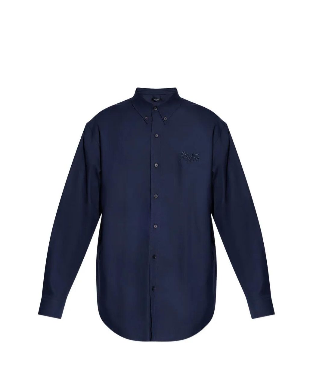 Balmain Blue Long-Sleeve Shirt for men