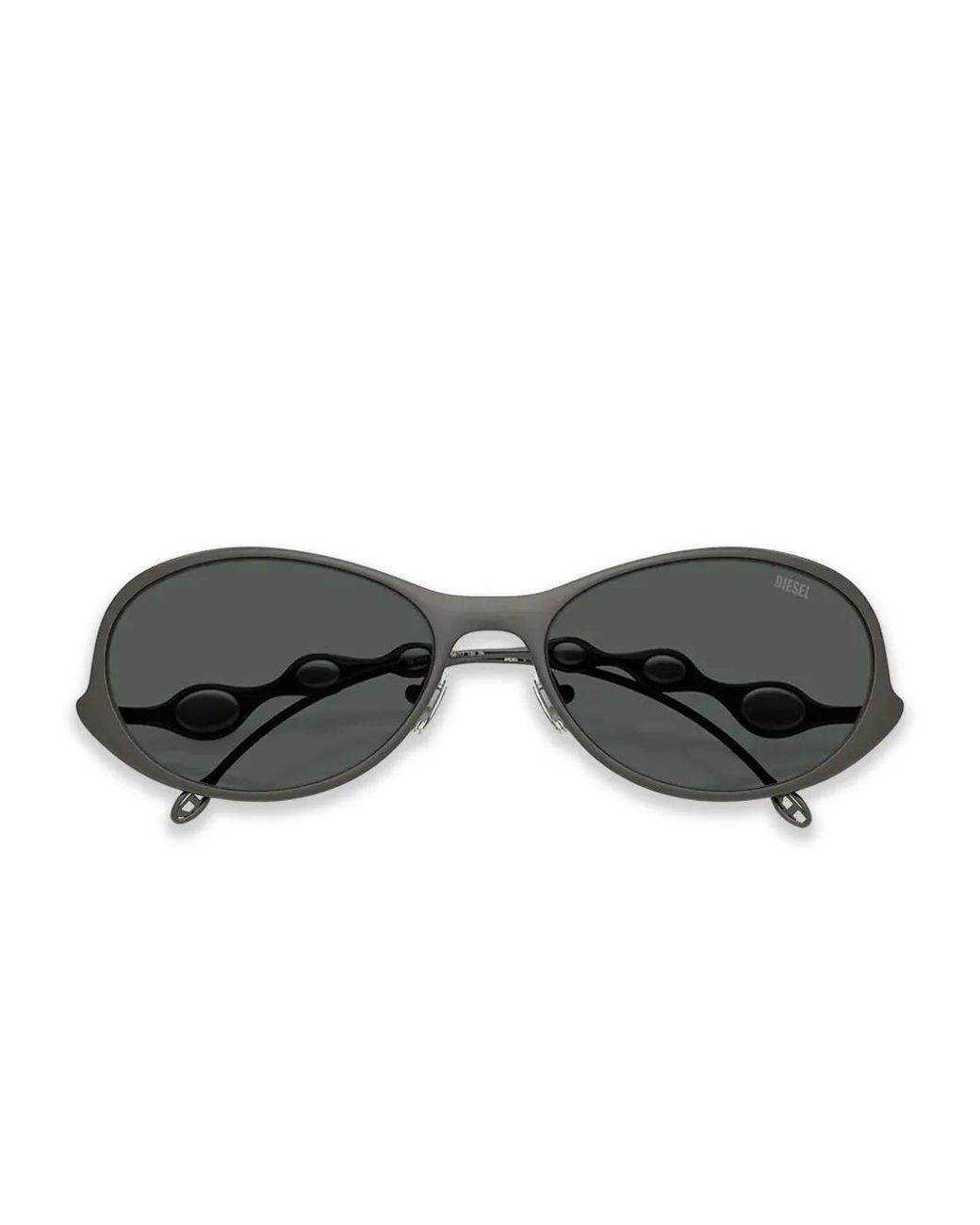 DIESEL Gray Oval-Frame Embellished-Arms Sunglasses