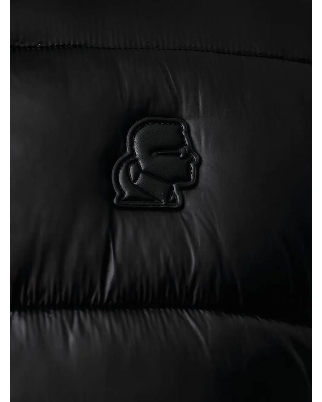 Karl Lagerfeld Black Quilted Logo-Patch Jacket for men