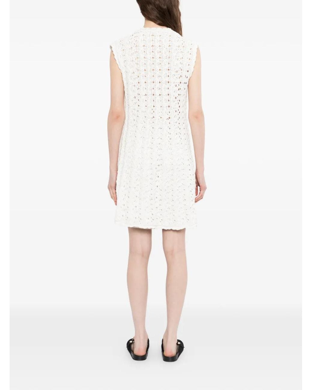 JNBY White Macrame Sleeveless Dress