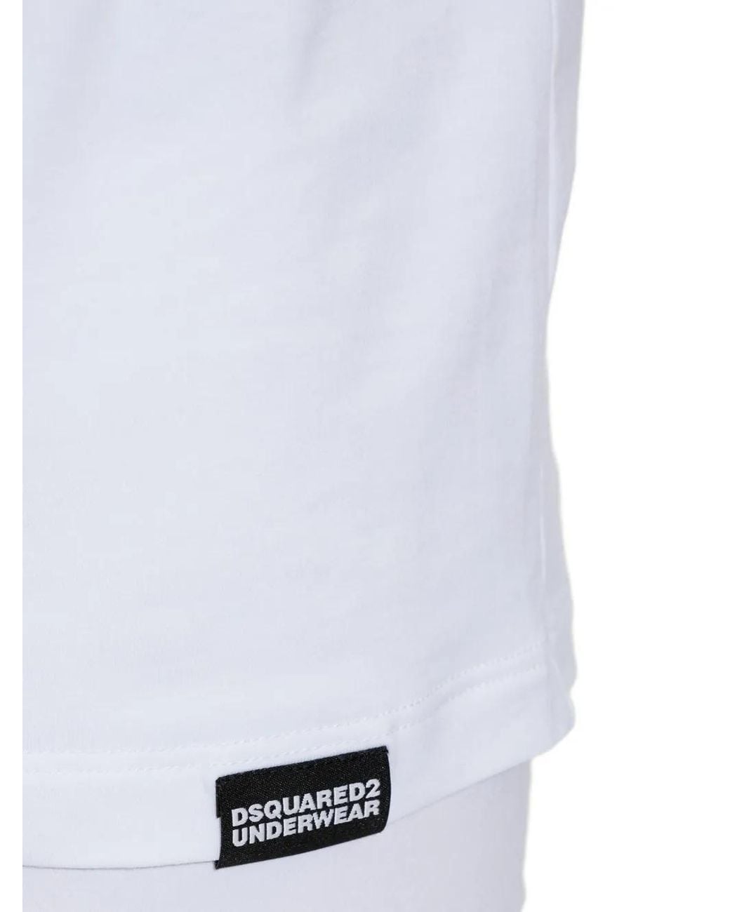 DSquared² White Logo-Patch Crew-Neck T-Shirt for men